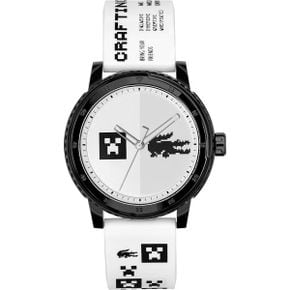 남성 시계 아날로그 쿼츠 블랙 Silicone Strap 2011180 White Strap. 218955