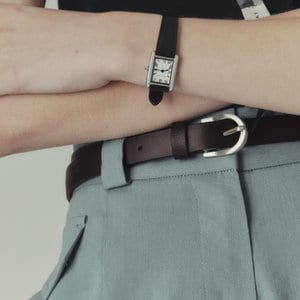 로서울 Small Around belt Umber with Silver buckle