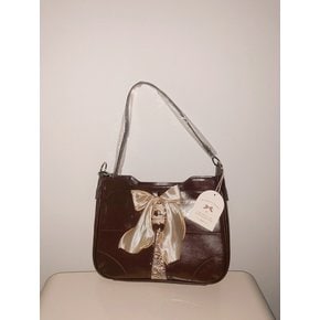 Bustier ribbon bag - chocolate brown