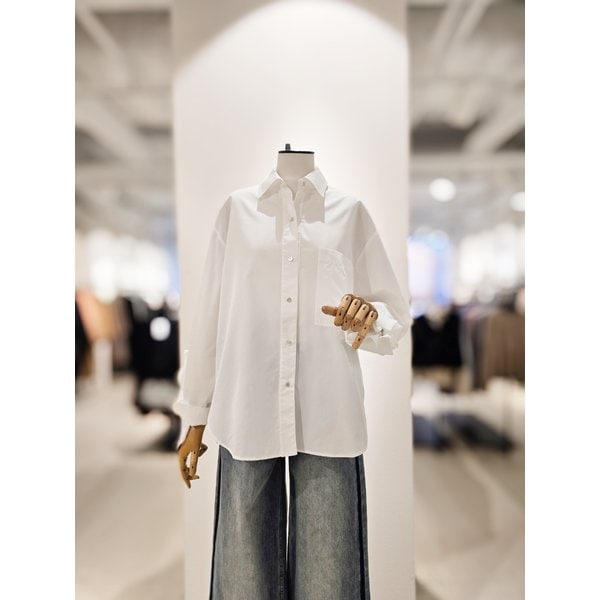 [파주점] [더아이잗컬렉션]코튼 블렌드 슬리브 포인트 블라우스 CR3A0BL121