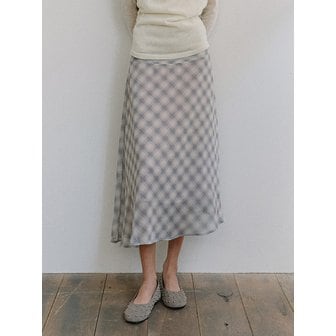 모한 TIS SHADOW CHECK LAYERED SKIRT_2COLORS