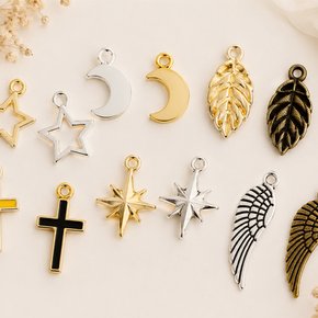 별 달 북극성 십자가 팬던트  DIY 키링 악세사리 부자재 만들기 재료