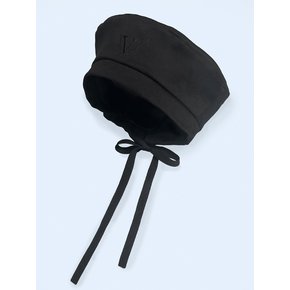 Logo Embroidery Beret (Black)