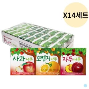 사과나무 + 오렌지 + 자두 과일 음료 150ml 24팩 X 14