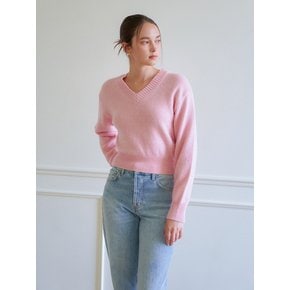 BABY ALPACA V-NECK KNIT_4COLOR