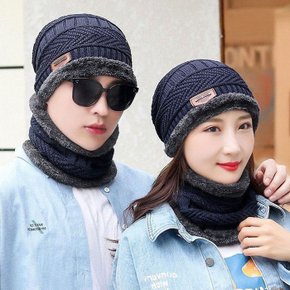 [1+1]남녀공용 방한 융기모 넥워머 비니 세트_A4419