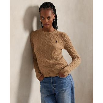 폴로 랄프 로렌 여성 케이블 울 캐시미어 크루넥 스웨터(WMPOSWENC021222260)