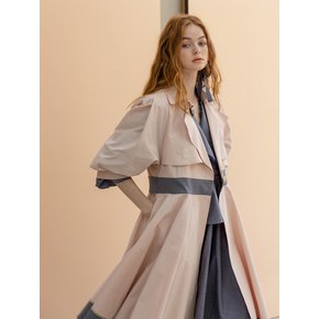 Color-block Asymmetric Trench Coat_LIGHT PINK