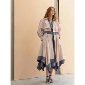 Color-block Asymmetric Trench Coat_LIGHT PINK