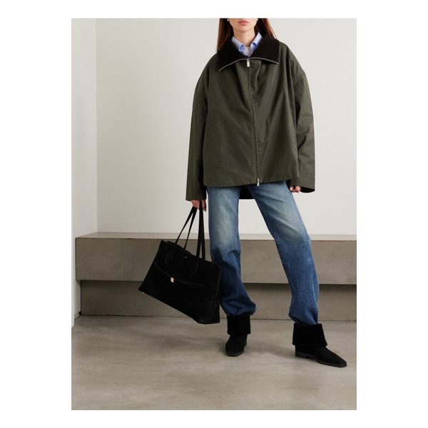 코듀로이 트리밍 왁스  코튼 재킷 포레스트 그린 46376663162898835