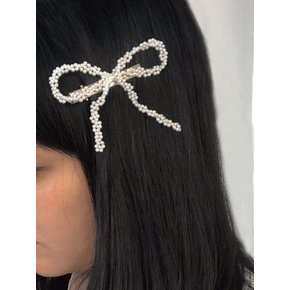진주 리본 헤어핀 Pearl Ribbon Hair Pin (2 color)