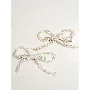 진주 리본 헤어핀 Pearl Ribbon Hair Pin (2 color)