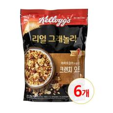 켈로그 시리얼 리얼그래놀라 크런치 오트 400g x 6개 / 카카오 큐브 들어간 씨리얼