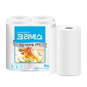 안심 클래식 천연펄프 키친타올  150매 4롤 03229