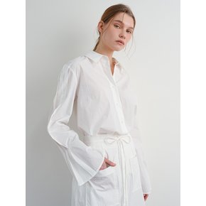 PLEATS SLEEVE SHIRT / WHITE