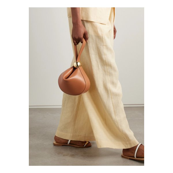 아마누 더 잠비아 장식 가죽 토트 탠 브라운 1647597358835554