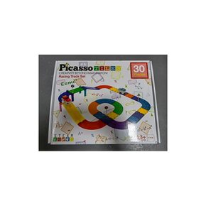 PicassoTiles 30피스 레이스 트랙 블록 조립 교육 장난감 세트 자석 타