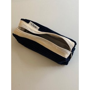 round pencilcase _ Corduroy navy