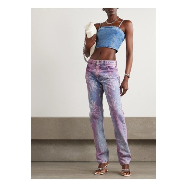 야자수 프린트 보이프렌드 진 블루 1647597336762133