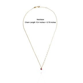 페어리 컬렉션 핑크루비 진주 목걸이 14k Gold