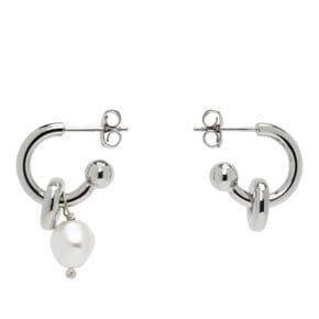 저스틴 클렌퀏 에단 인조 진주 이어링 ETHAN PEARL EARRINGS PALLADIUM