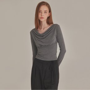 [TOPGIRL] SMOOTH TEXTURE COWL NECK TOP_T426TP111(DB)