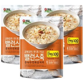 샘표 밸런스죽 통녹두 전복삼계죽 420g 3개