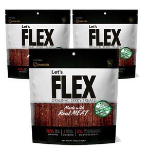 FLEX 져키 500g x 3팩 오리순살육포 그레인프리간식