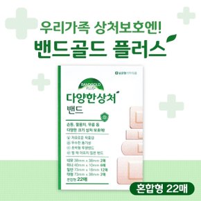밴드골드 다양한상처밴드 혼합형 22매 살균소독제함유 상처보호 통기성밴드 가성비밴드