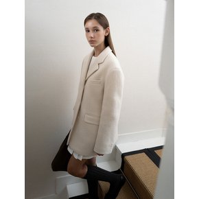 Phamee alpaca blazer half coat (3 color)