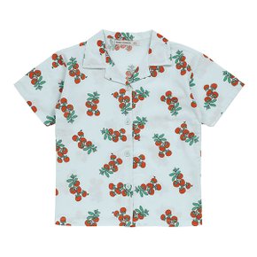 KIDS 26SS 라이트블루 쥬시 토마토 올오버 우븐 반팔 셔츠 B126AC033 451