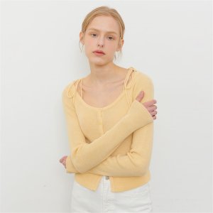 카미노 STRAP BOATNECK CARDIGAN YELLOW