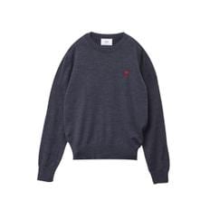 스몰 하트로고 크루넥니트 HEATHER GREY