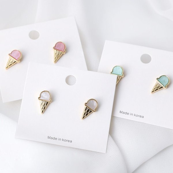 데일리 패션 포인트 아이스크림 티탄침 귀걸이