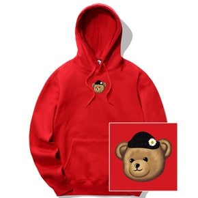 BEANIE BEAR LOGO 후드티 - 레드