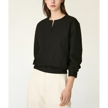 DKNY 코튼 카라리스 블라우스 (DW2F3WBL243L)