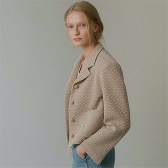 blank03 [블랭크03] weaving tweed jacket [Italian fabric] (beige)