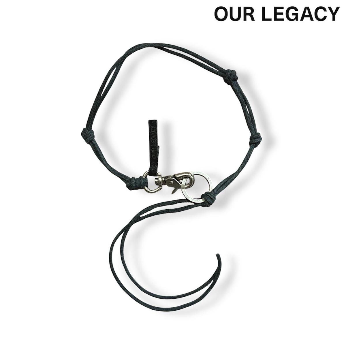 확대된 대표 Our Legacy 아워레가시 라돈 목걸이 레더 키체인 블랙 A2208LBL