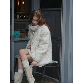 Duffle fur half coat (cream)