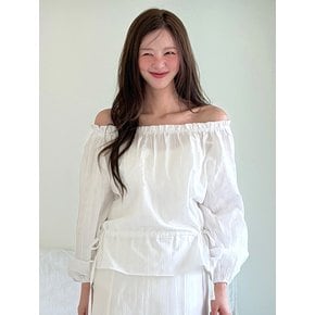 Off-Shoulder Shirring Blouse - 2color
