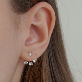 PRE367 3Way Cubic Pearl Earring