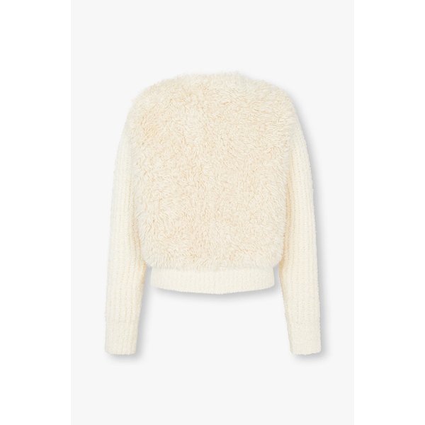 [리오더] 니트 믹스 퍼 버튼업 자켓 7224475600206