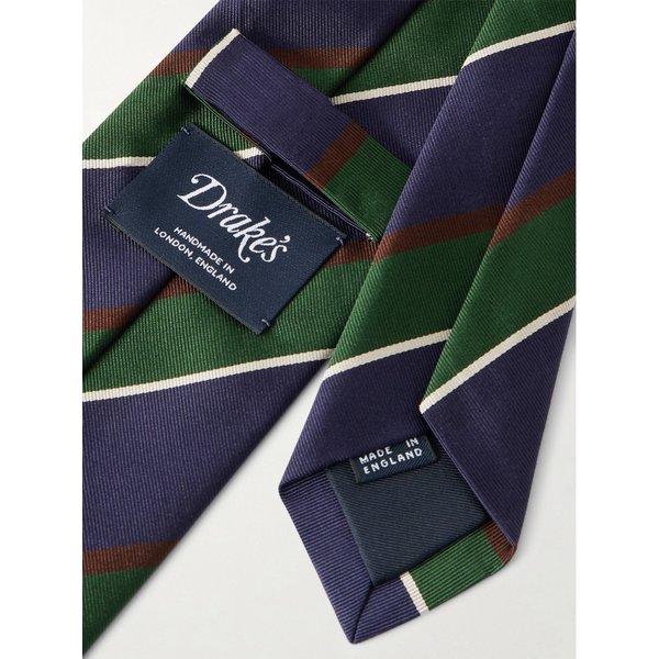 드레익스 스트라이프 실크 코튼 블렌드 트윌 넥타이 46376663162925721