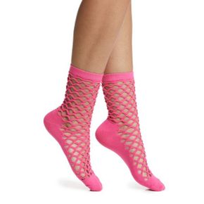 4418076 HIGH HEEL JUNGLE Hedge Fishnet Cotton Blend Crew Socks