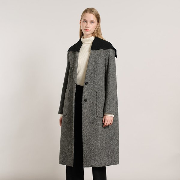 [여주점] 올앤선드리 세일러 니트 카라 코트 A5WBH849