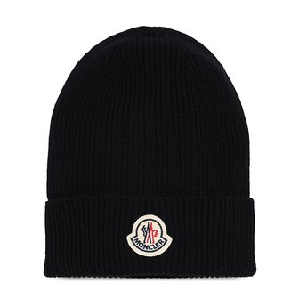 몽클레르 [부산점] 몽클레어 25FW 블랙 로고패치 울 비니 3B70500 A9342 999