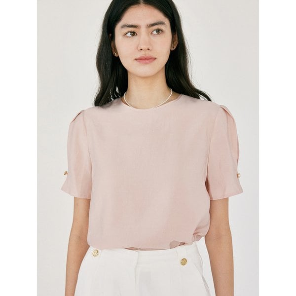 H Dahlia Half Jewel Blouse_Pale Pink