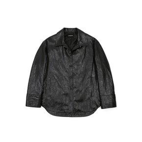 FAUX CRACK LEATHER SHIRT (2Colors)