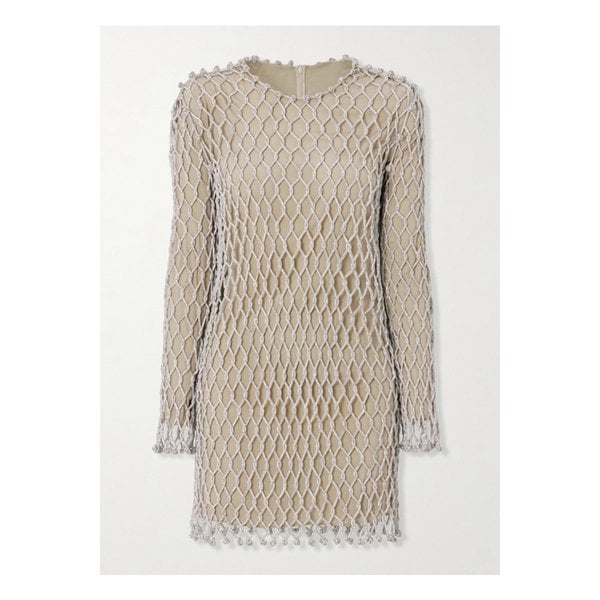 크리스털 장식 메시 미니 드레스 실버 1647597333228520