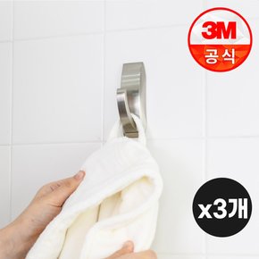 코맨드 메탈 훅 (대) x3개 욕실정리 인테리어